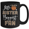 Basketball Little Sister Biggest Fan Basketball Sister Leopard Mug | teecentury