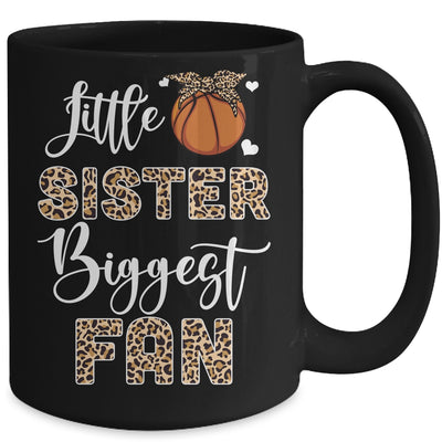 Basketball Little Sister Biggest Fan Basketball Sister Leopard Mug | teecentury