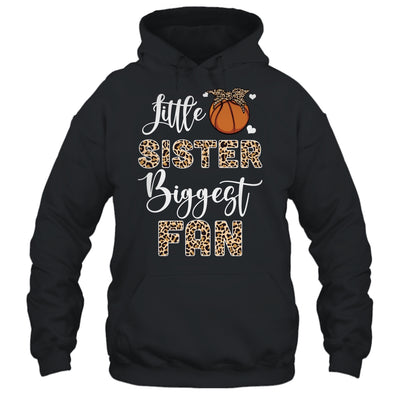 Basketball Little Sister Biggest Fan Basketball Sister Leopard Shirt & Tank Top | teecentury