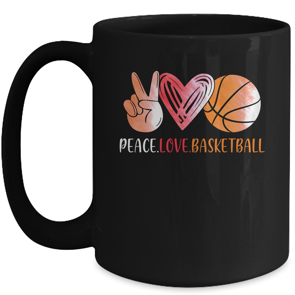 Basketball Player Girls Peace Love Basketball Women Mug Coffee Mug | Teecentury.com