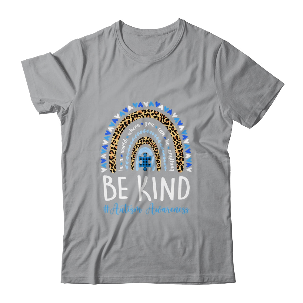 Be Kind Autism Awareness Leopard Rainbow Choose Kindness Shirt & Hoodie | teecentury