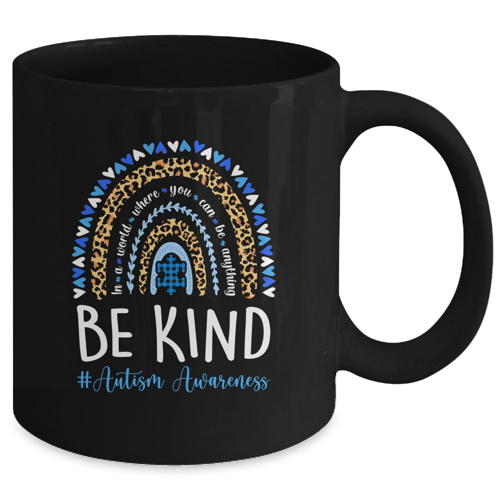 Be Kind Autism Awareness Leopard Rainbow Choose Kindness Mug | teecentury