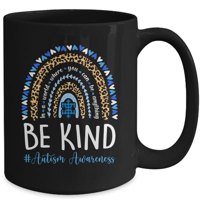Be Kind Autism Awareness Leopard Rainbow Choose Kindness Mug | teecentury
