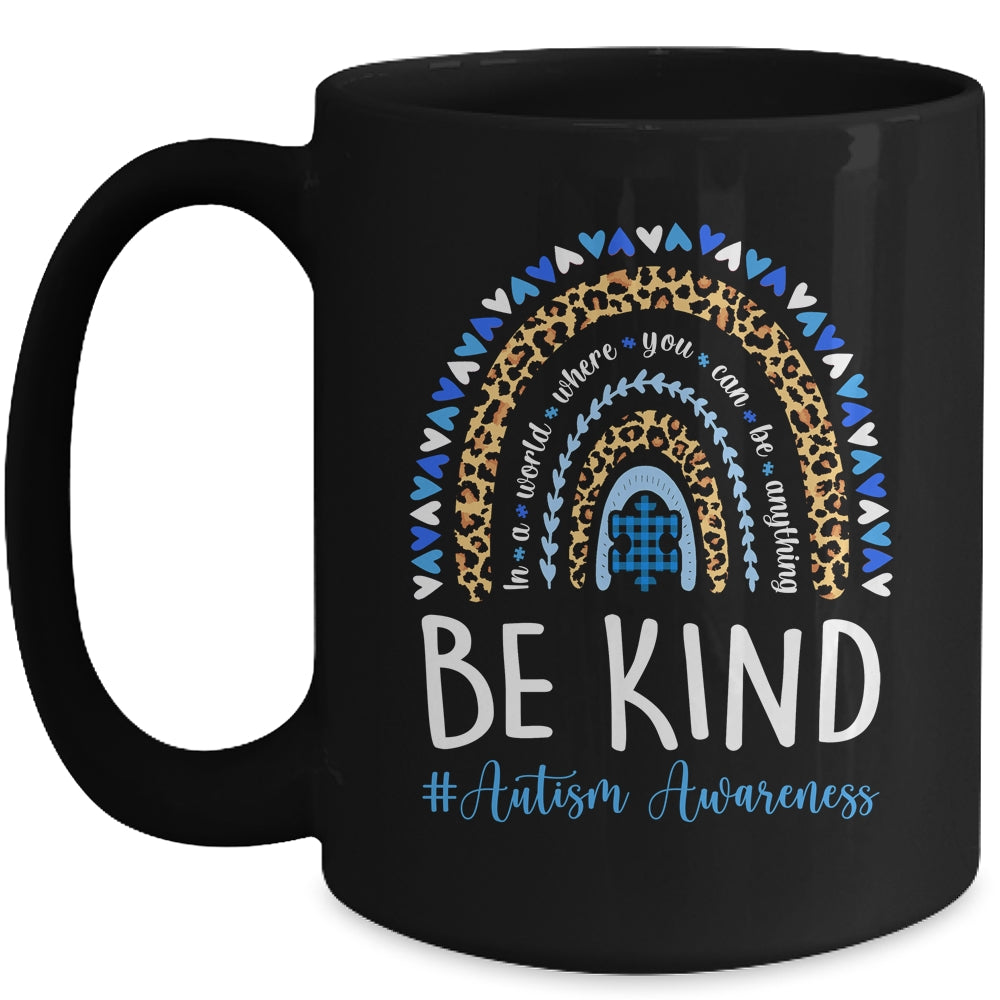 Be Kind Autism Awareness Leopard Rainbow Choose Kindness Mug | teecentury