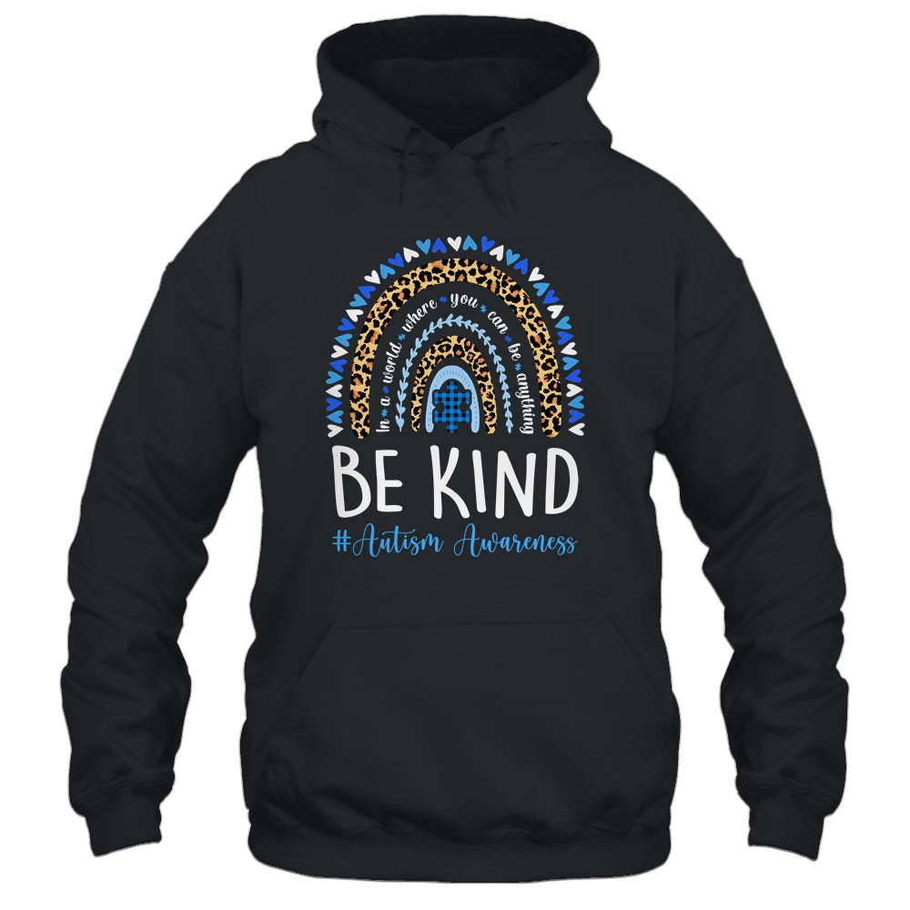 Be Kind Autism Awareness Leopard Rainbow Choose Kindness Shirt & Hoodie | teecentury