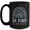 Be Kind Autism Awareness Leopard Rainbow I Accept Autism Mug | teecentury