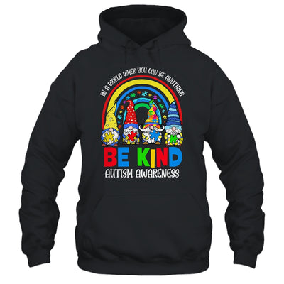 Be Kind Autism Awareness Month Rainbow Gnomes Puzzle Shirt & Hoodie | teecentury