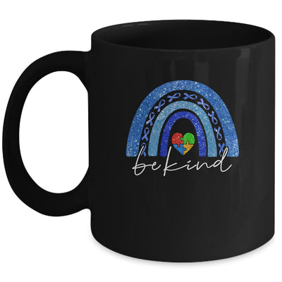 Be Kind Autism Awareness Month Rainbow Puzzle Mug Coffee Mug | Teecentury.com