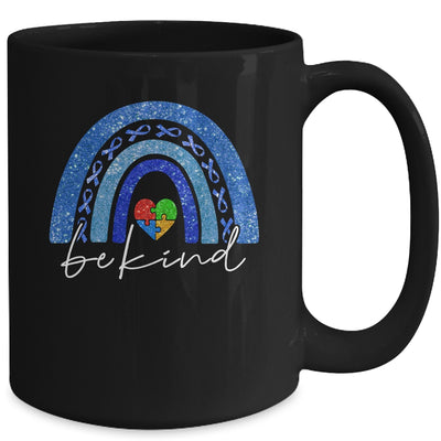 Be Kind Autism Awareness Month Rainbow Puzzle Mug Coffee Mug | Teecentury.com