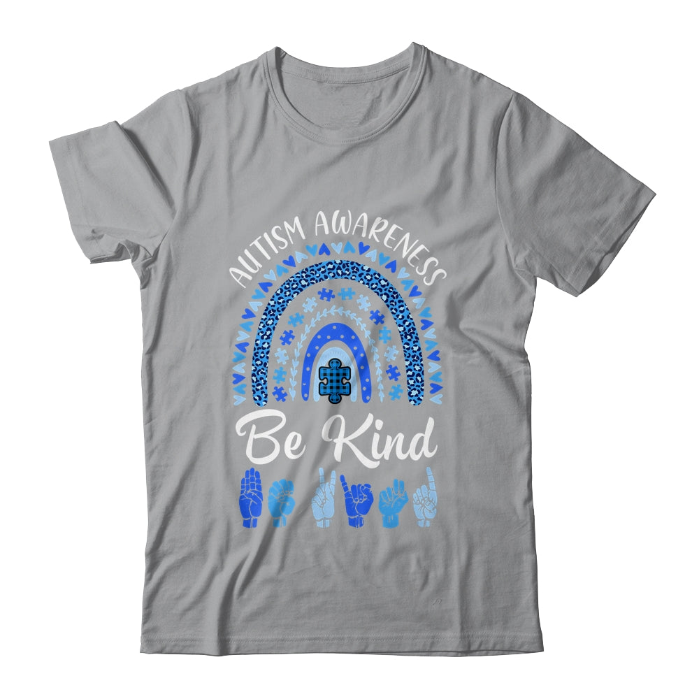 Be Kind Autism Awareness Rainbow Women Girls Leopard Shirt & Hoodie | teecentury