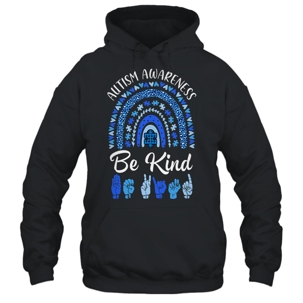 Be Kind Autism Awareness Rainbow Women Girls Leopard Shirt & Hoodie | teecentury