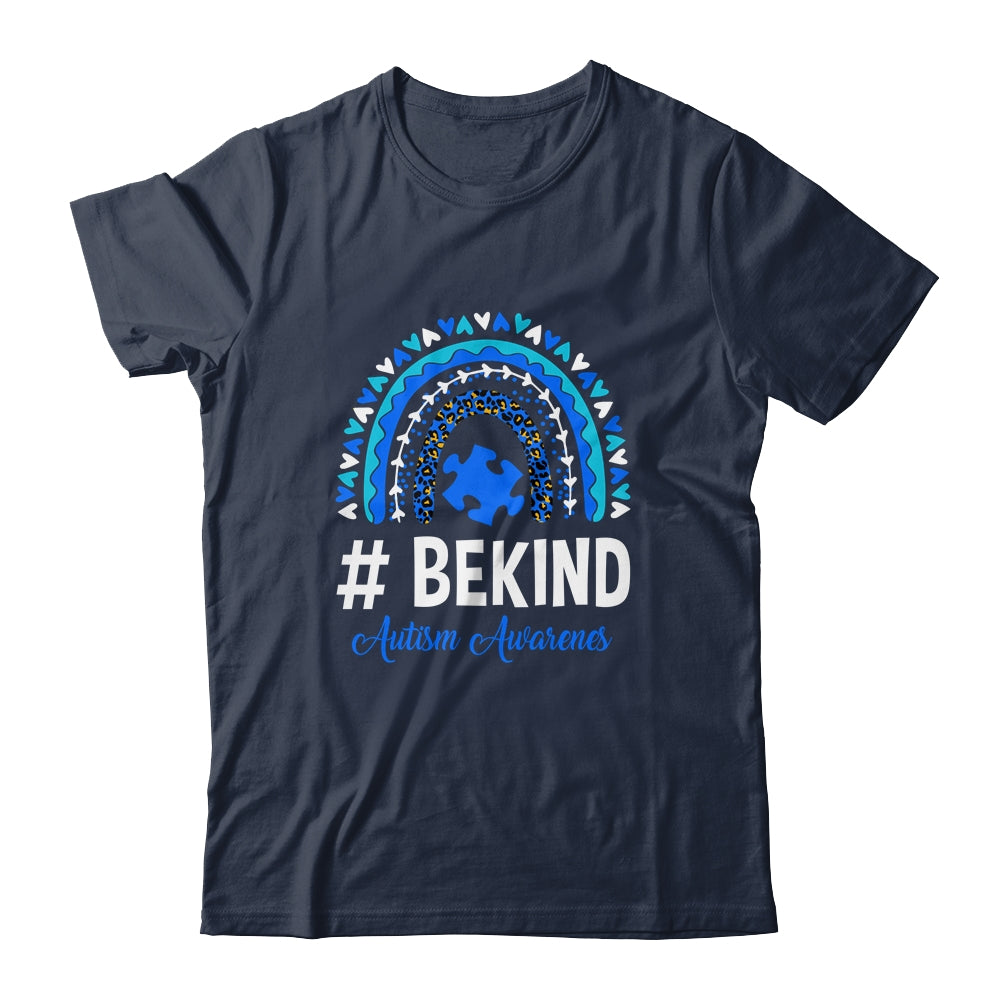 Be Kind Autism Awareness Women Girls Leopard Rainbow Shirt & Hoodie | teecentury