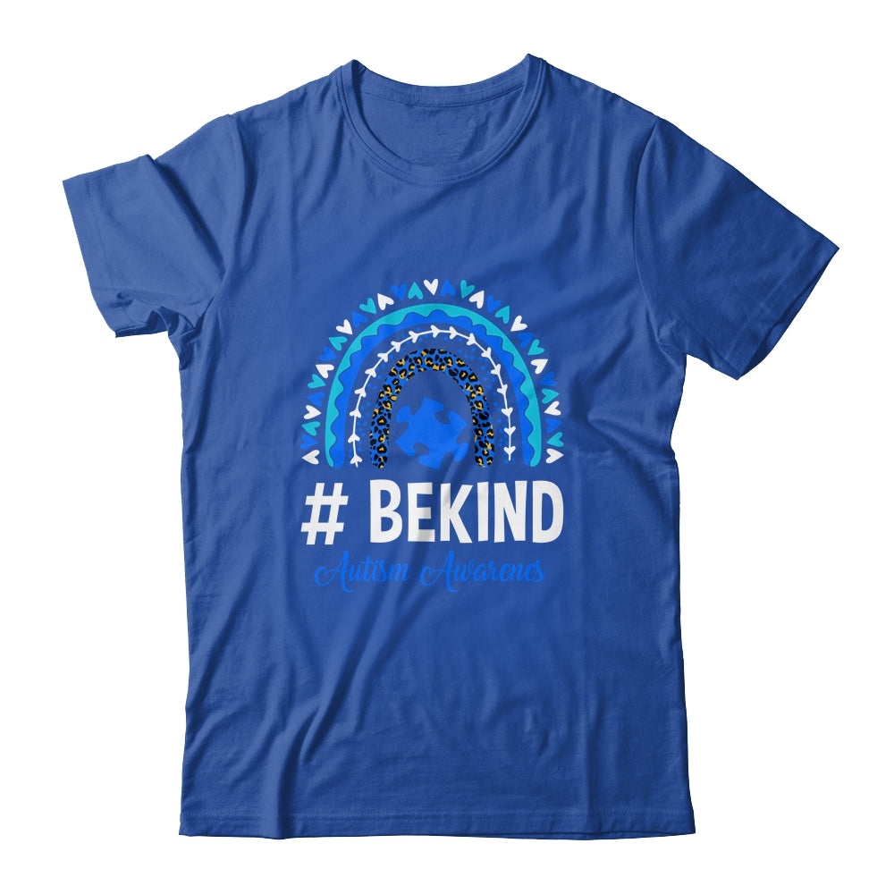 Be Kind Autism Awareness Women Girls Leopard Rainbow Shirt & Hoodie | teecentury
