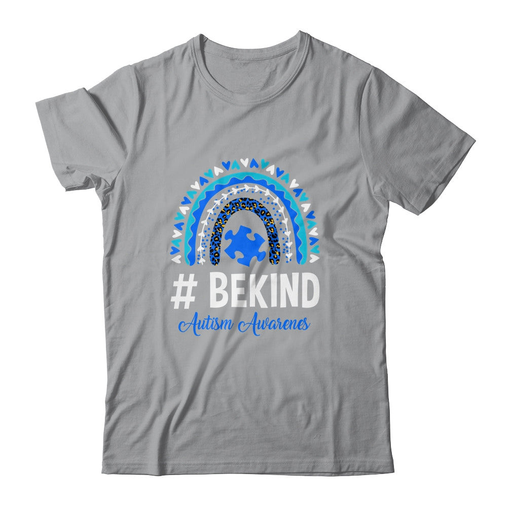 Be Kind Autism Awareness Women Girls Leopard Rainbow Shirt & Hoodie | teecentury