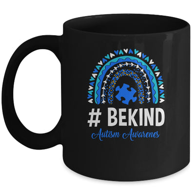 Be Kind Autism Awareness Women Girls Leopard Rainbow Mug | teecentury
