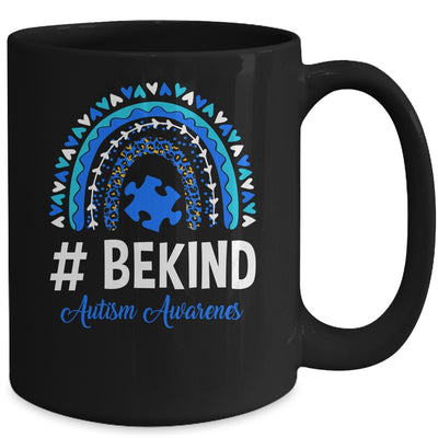 Be Kind Autism Awareness Women Girls Leopard Rainbow Mug | teecentury