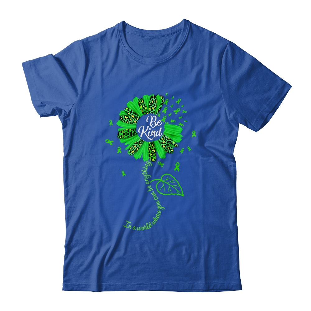 Be Kind Green Ribbon Sunflower Mental Health Awareness Shirt & Tank Top | teecentury