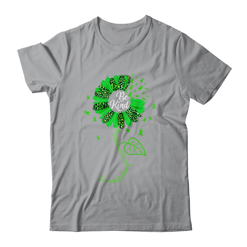 Be Kind Green Ribbon Sunflower Mental Health Awareness Shirt & Tank Top | teecentury