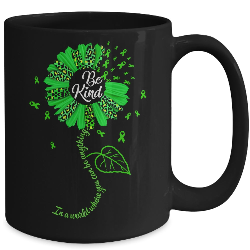 Be Kind Green Ribbon Sunflower Mental Health Awareness Mug | teecentury