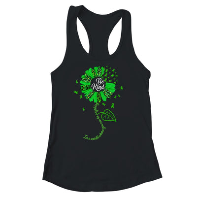 Be Kind Green Ribbon Sunflower Mental Health Awareness Shirt & Tank Top | teecentury