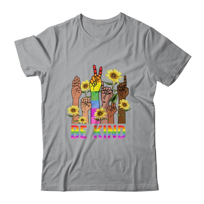 Be Kind Sign Language Hand Talking LGBT Flag Gay Pride Shirt & Tank Top | teecentury