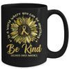 Be Kind Sunflower Gold Childhood Cancer Awareness Ribbon Mug | teecentury