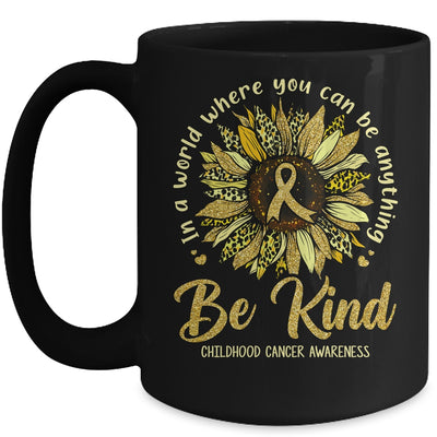 Be Kind Sunflower Gold Childhood Cancer Awareness Ribbon Mug | teecentury