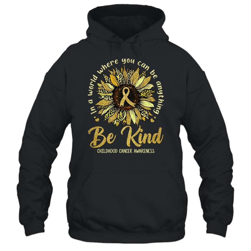 Be Kind Sunflower Gold Childhood Cancer Awareness Ribbon Shirt & Hoodie | teecentury