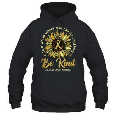 Be Kind Sunflower Gold Childhood Cancer Awareness Ribbon Shirt & Hoodie | teecentury