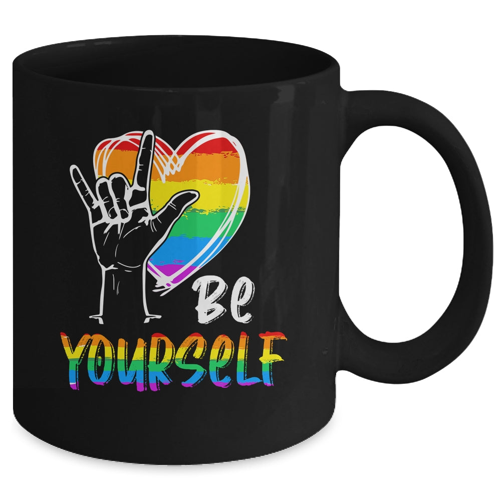 Be Yourself Lovely LGBT Gay Pride Lesbian Gays Love Mug Coffee Mug | Teecentury.com