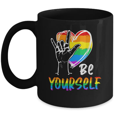 Be Yourself Lovely LGBT Gay Pride Lesbian Gays Love Mug Coffee Mug | Teecentury.com