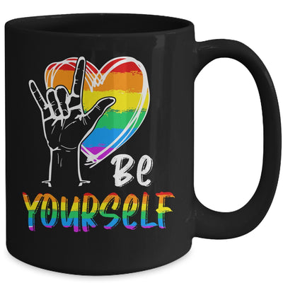 Be Yourself Lovely LGBT Gay Pride Lesbian Gays Love Mug Coffee Mug | Teecentury.com