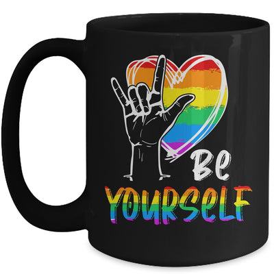 Be Yourself Lovely LGBT Gay Pride Lesbian Gays Love Mug Coffee Mug | Teecentury.com