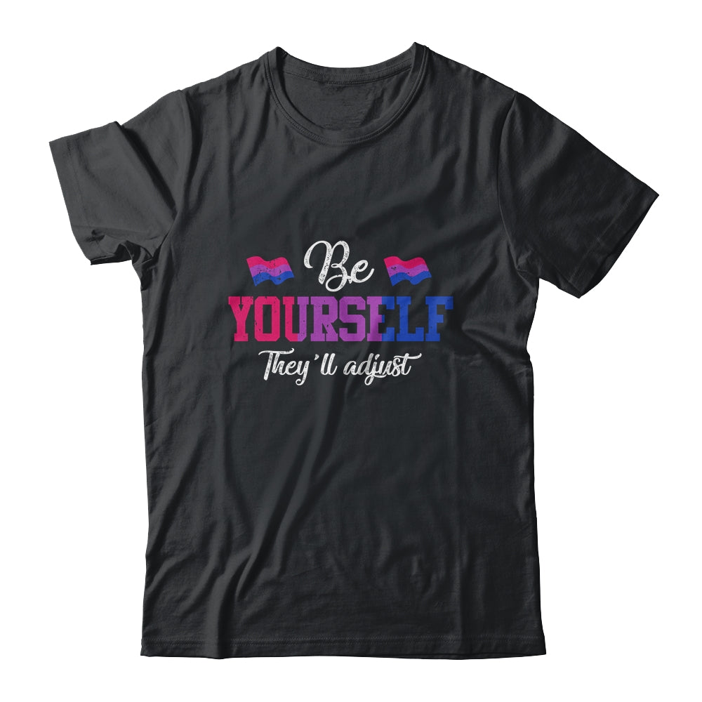 Be Yourself They'll Adjust LGBTQ Bisexual Flag Gay Pride T-Shirt & Tank Top | Teecentury.com