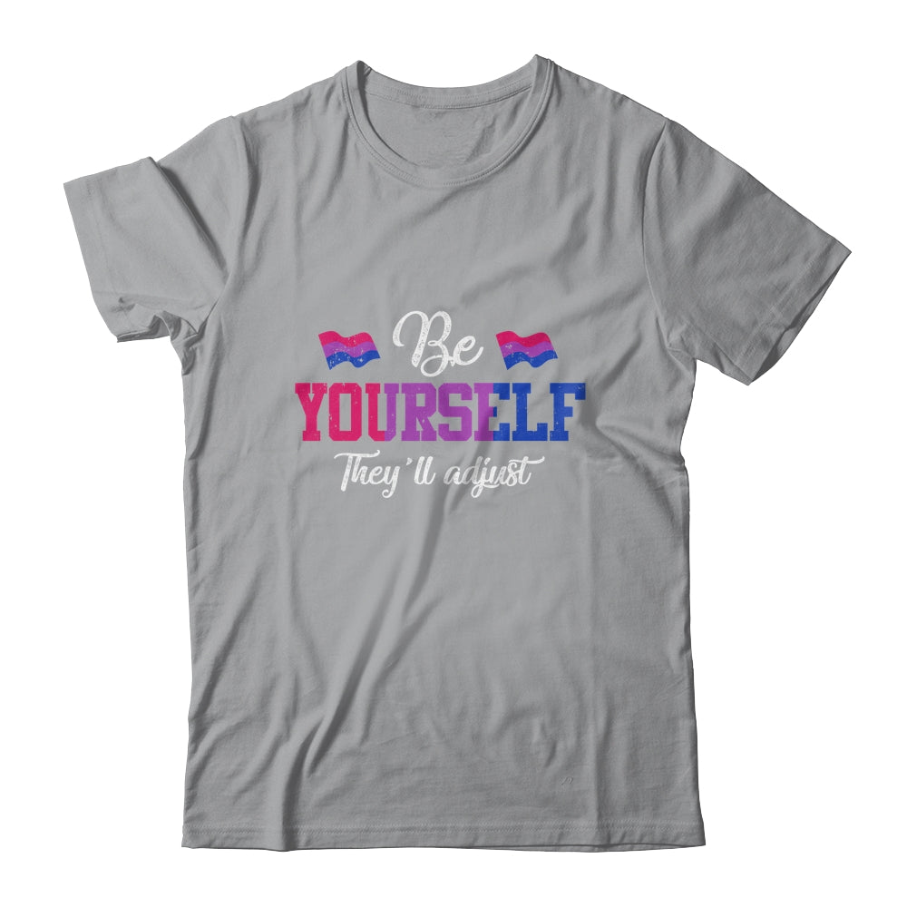 Be Yourself They'll Adjust LGBTQ Bisexual Flag Gay Pride T-Shirt & Tank Top | Teecentury.com
