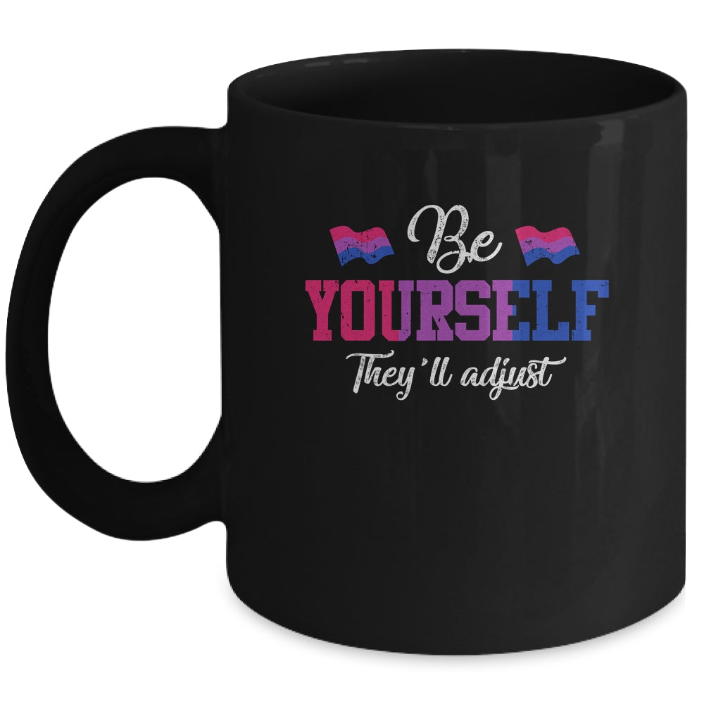 Be Yourself They'll Adjust LGBTQ Bisexual Flag Gay Pride Mug Coffee Mug | Teecentury.com