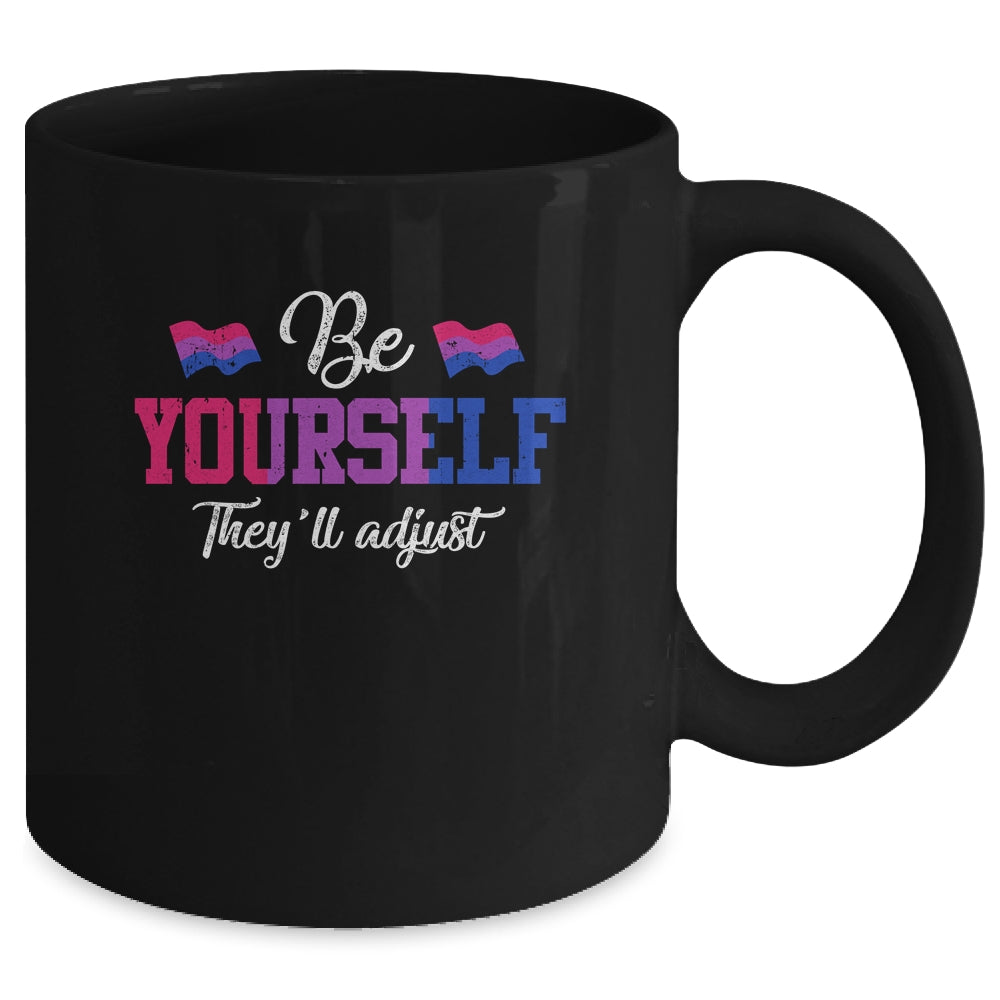 Be Yourself They'll Adjust LGBTQ Bisexual Flag Gay Pride Mug Coffee Mug | Teecentury.com