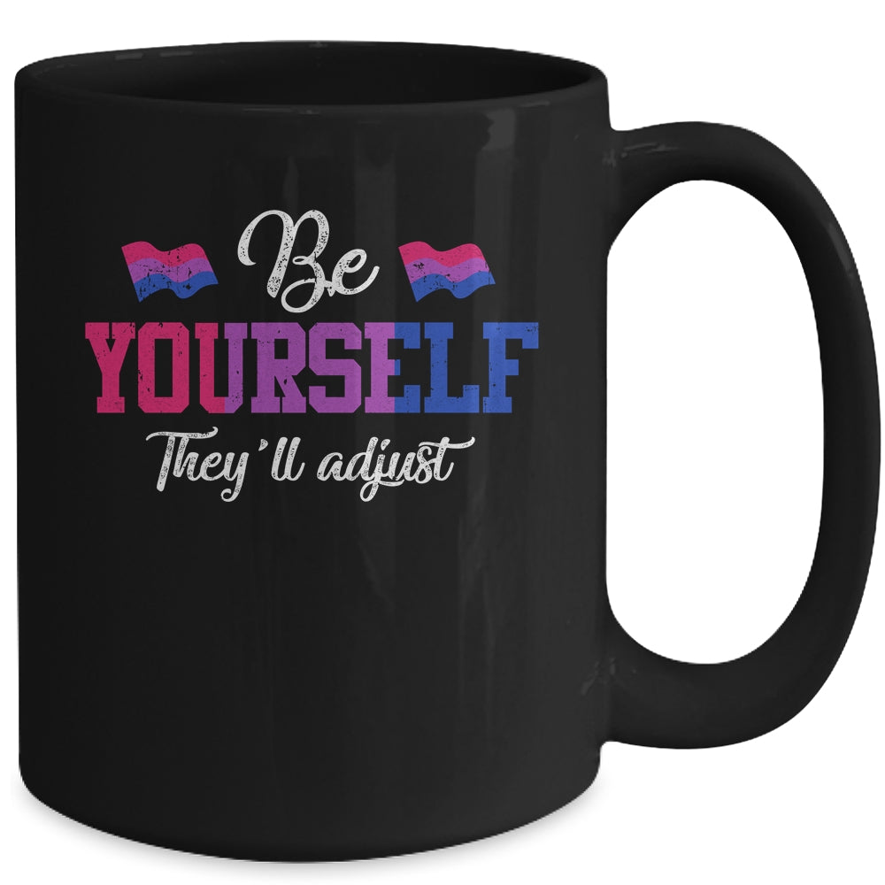 Be Yourself They'll Adjust LGBTQ Bisexual Flag Gay Pride Mug Coffee Mug | Teecentury.com