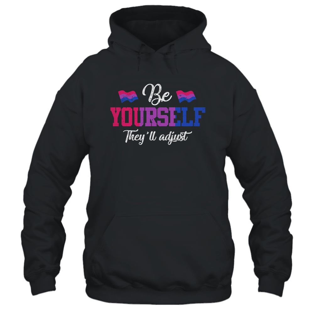 Be Yourself They'll Adjust LGBTQ Bisexual Flag Gay Pride T-Shirt & Tank Top | Teecentury.com