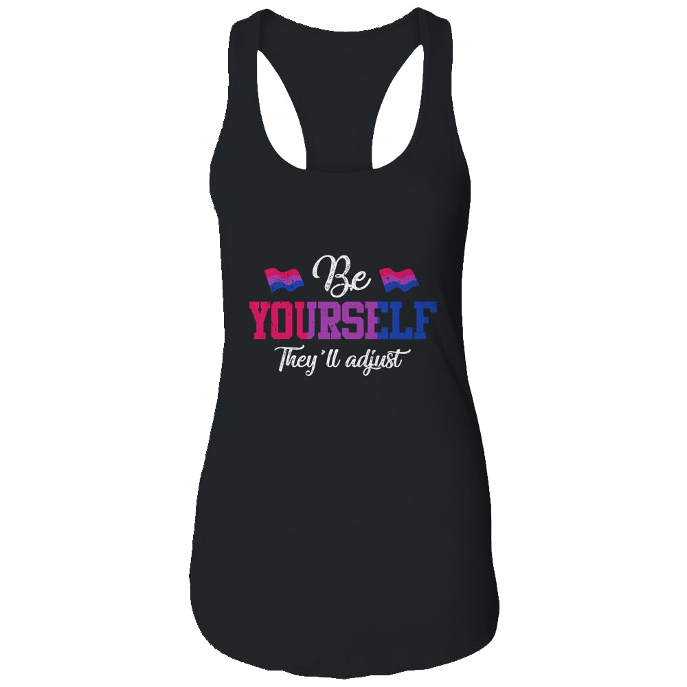 Be Yourself They'll Adjust LGBTQ Bisexual Flag Gay Pride T-Shirt & Tank Top | Teecentury.com