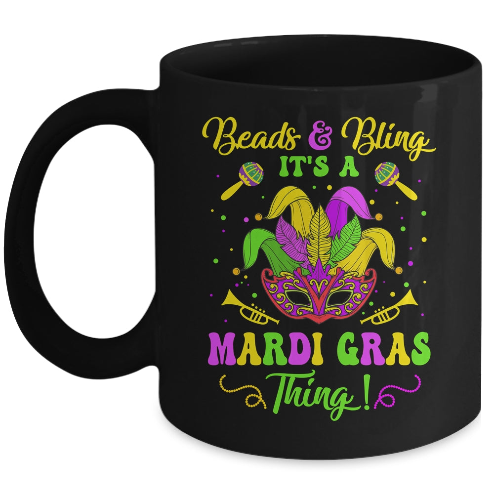 Beads And Bling Its A Mardi Gras Thing Women Girls Mug | teecentury
