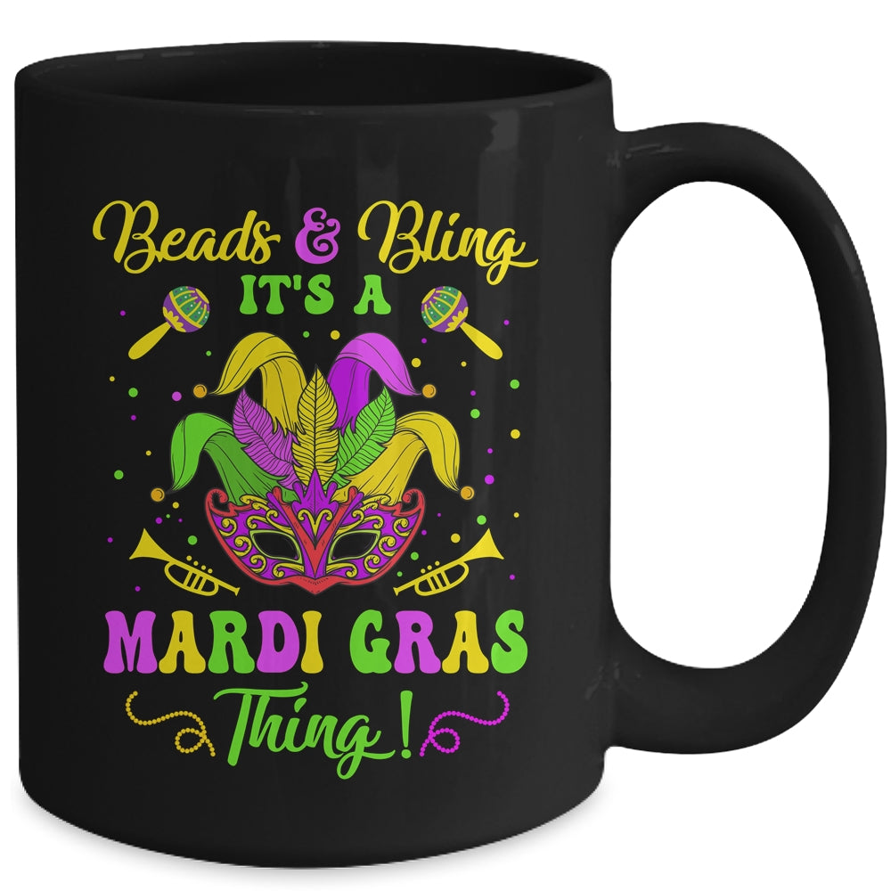 Beads And Bling Its A Mardi Gras Thing Women Girls Mug | teecentury