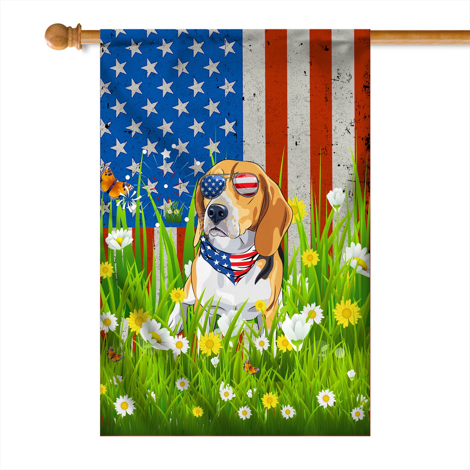 Beagle American USA Flag 4th of July Dog Lover On Independence Day | teecentury