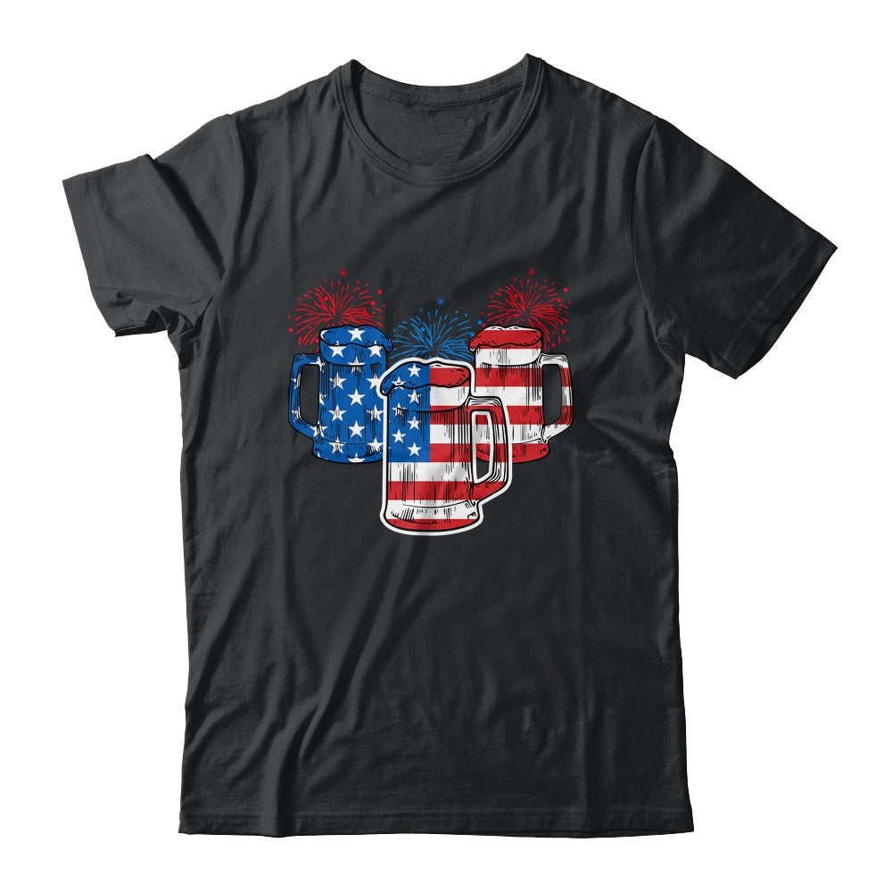 Beer American Flag 4th Of July Men Women USA T-Shirt & Tank Top | Teecentury.com