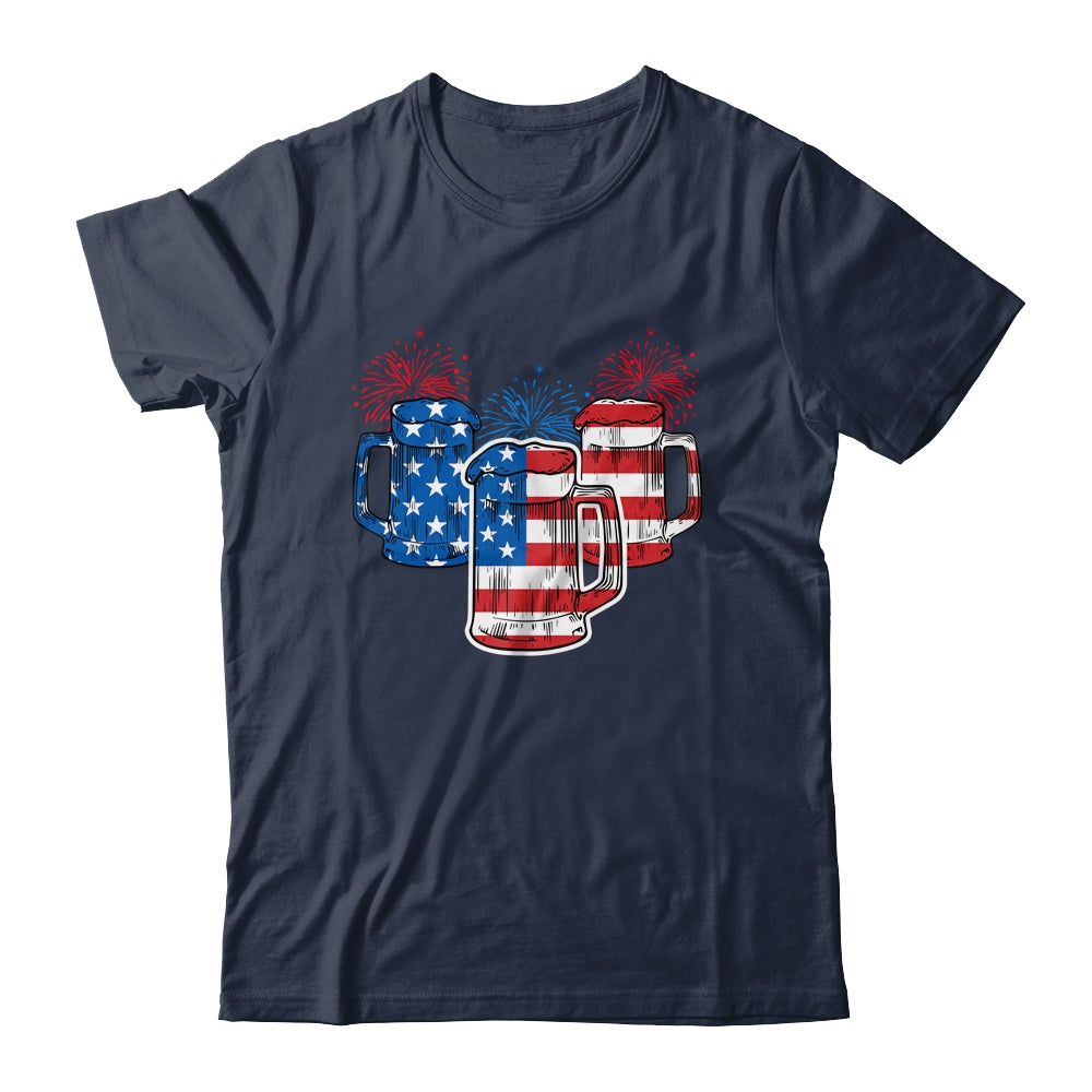 Beer American Flag 4th Of July Men Women USA T-Shirt & Tank Top | Teecentury.com