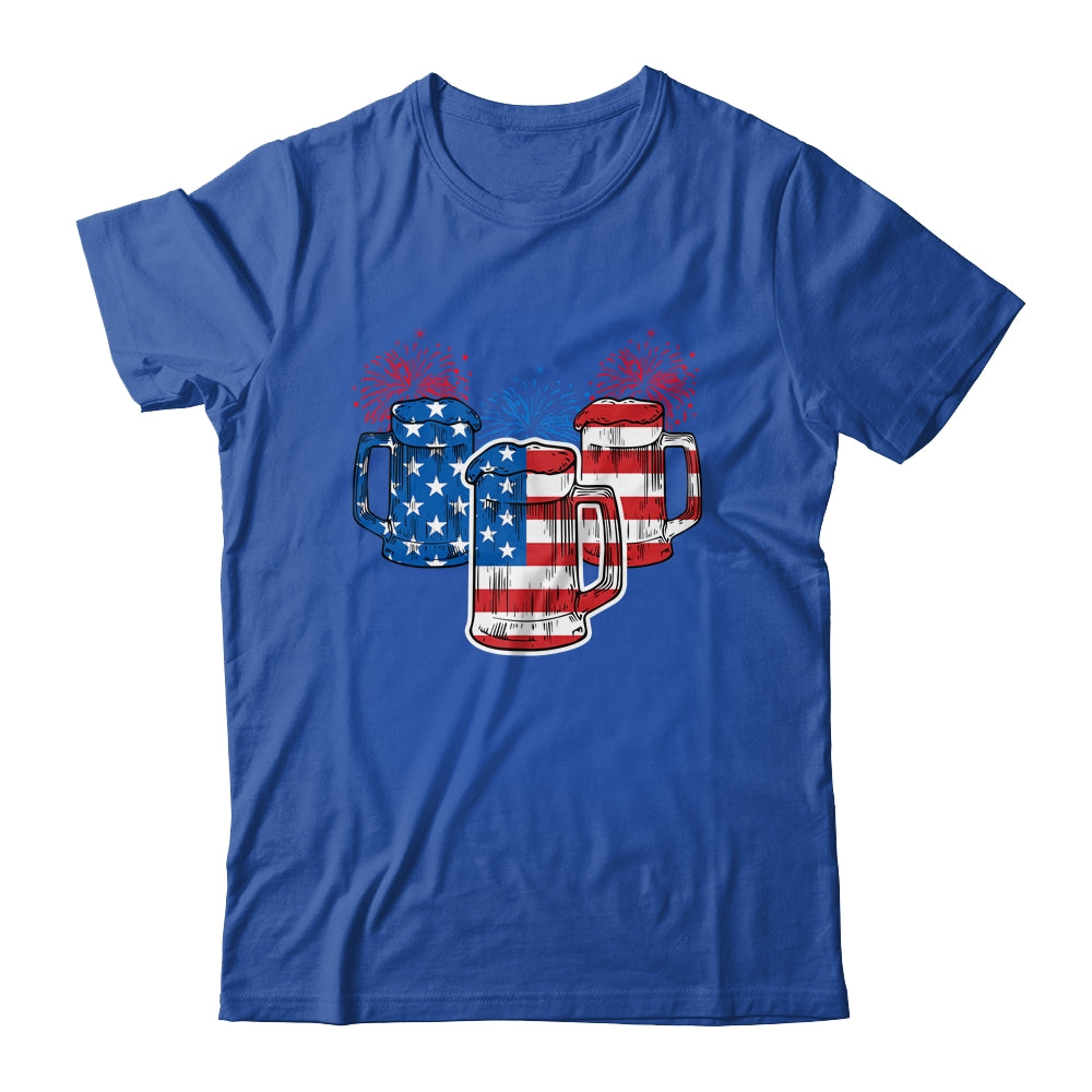 Beer American Flag 4th Of July Men Women USA T-Shirt & Tank Top | Teecentury.com