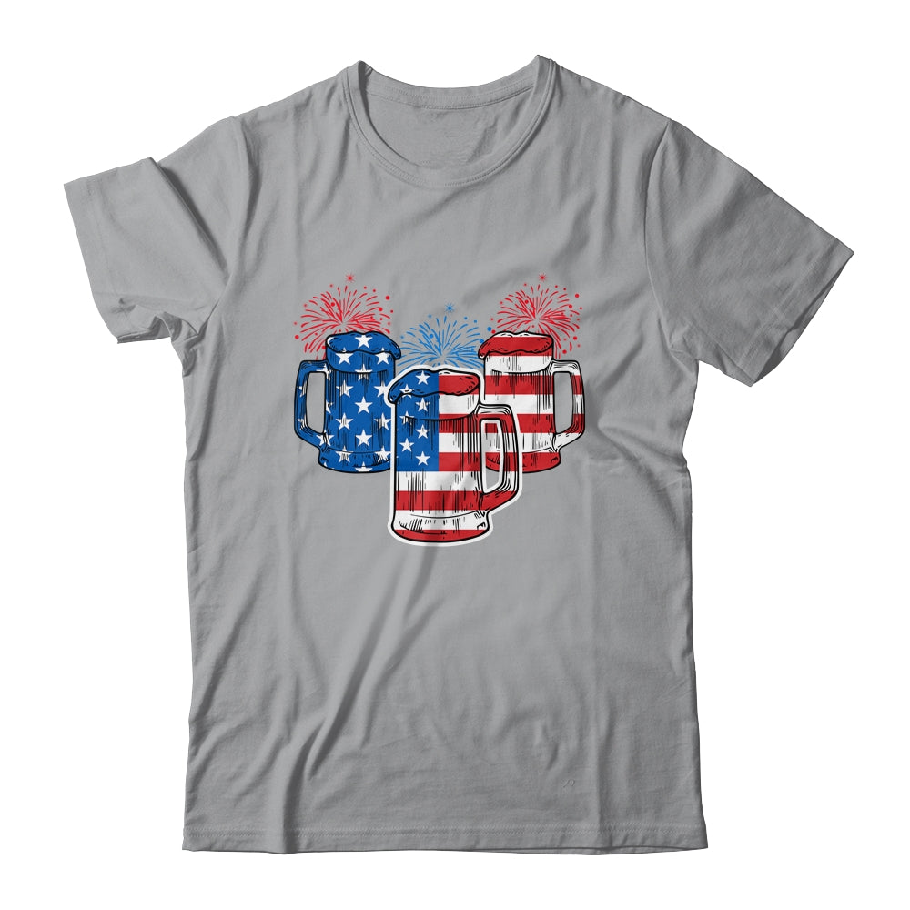 Beer American Flag 4th Of July Men Women USA T-Shirt & Tank Top | Teecentury.com