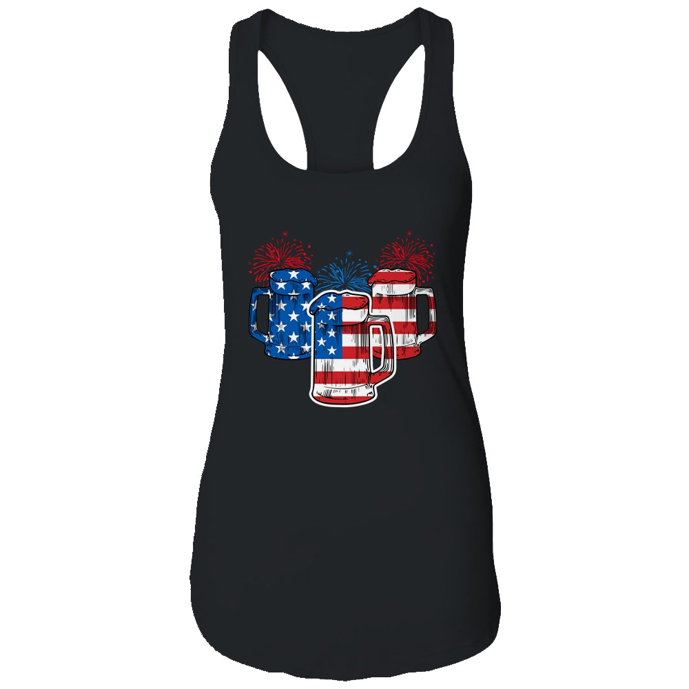 Beer American Flag 4th Of July Men Women USA T-Shirt & Tank Top | Teecentury.com