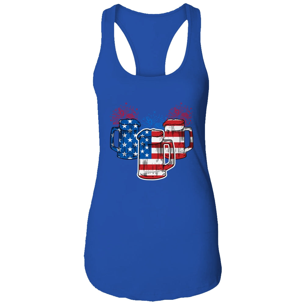 Beer American Flag 4th Of July Men Women USA T-Shirt & Tank Top | Teecentury.com