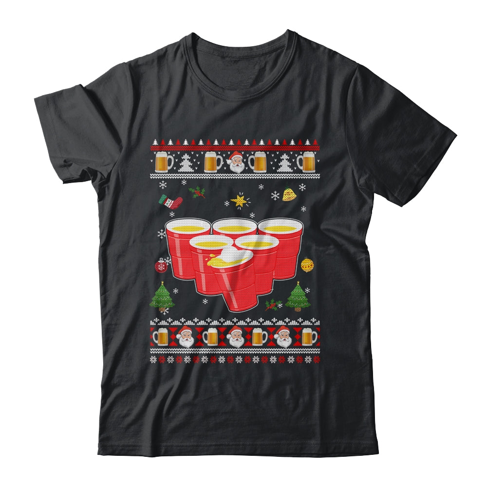 Beer Pong Drinking Game Ugly Christmas Sweater Funny Gift Shirt Sweatshirt Teecentury